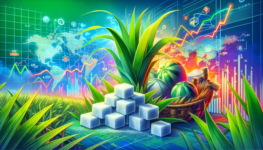 Major Sugar Producers, displays sugar cubes and plants with global market data.