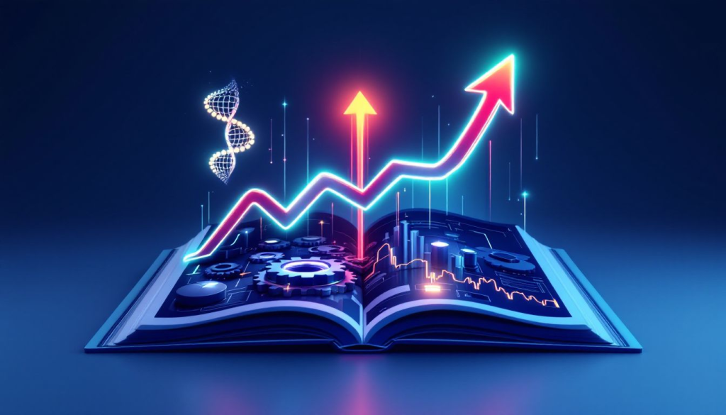 A glowing digital book shows the profit potential and risks of calendar spread trading.