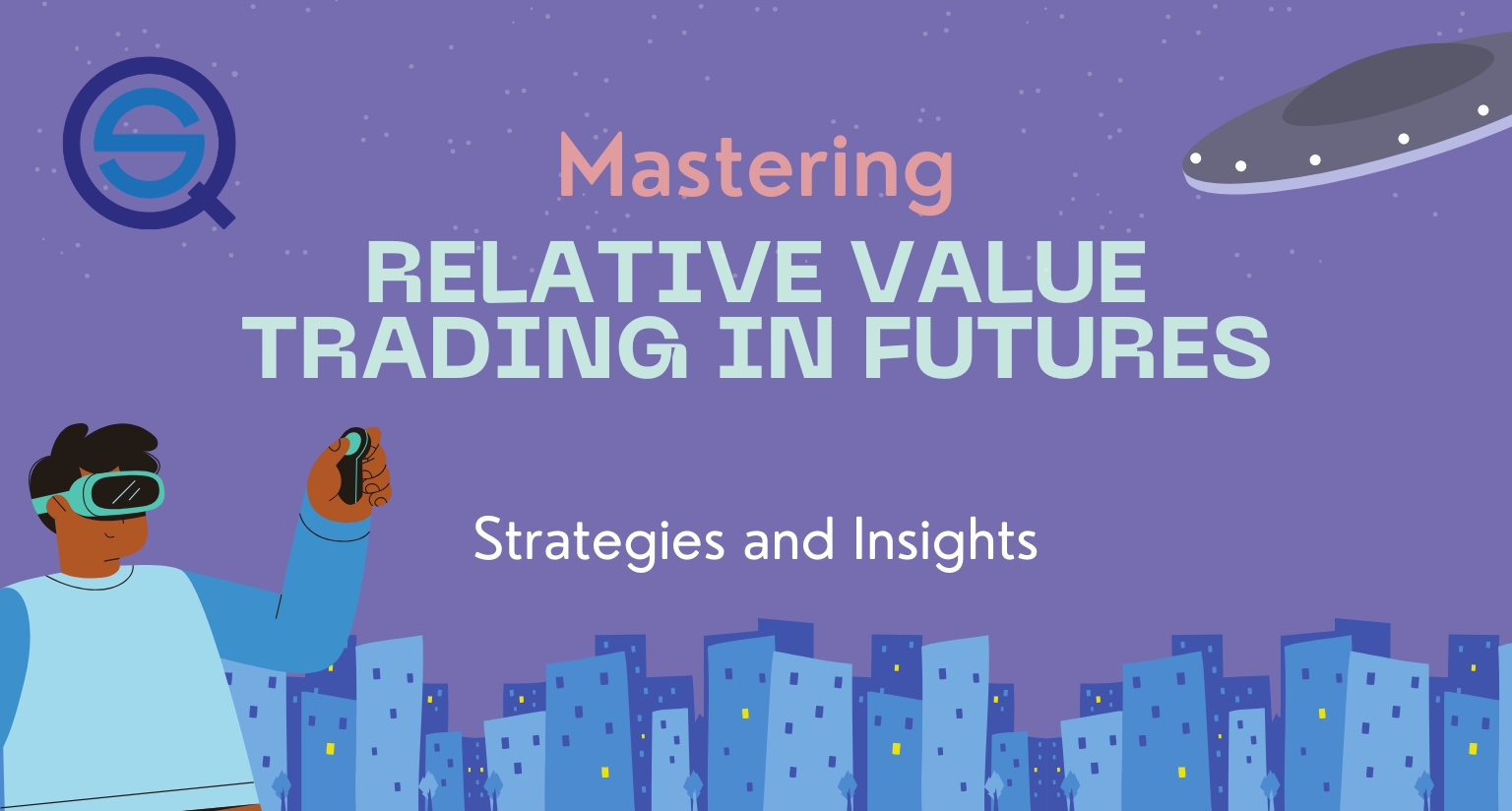 A person wearing a VR headset explores the concept of relative value trading futures.