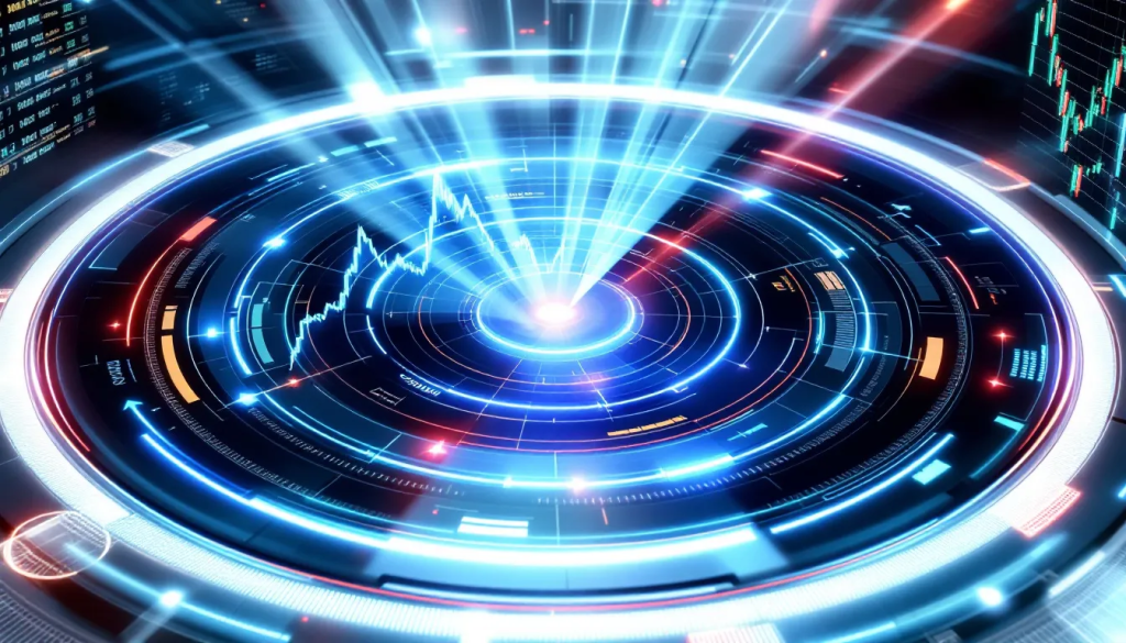 Risk Management Strategies, displays advanced digital charts monitoring financial market data trends.