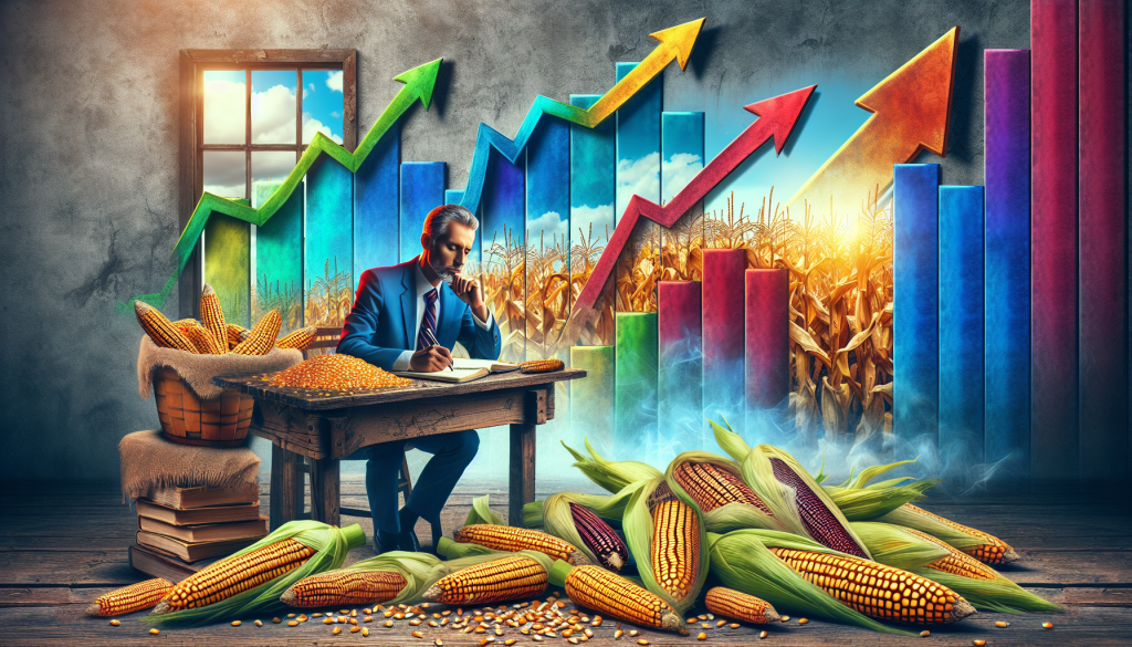 A professional trader studies market growth trends to develop strategies for successful corn trading.