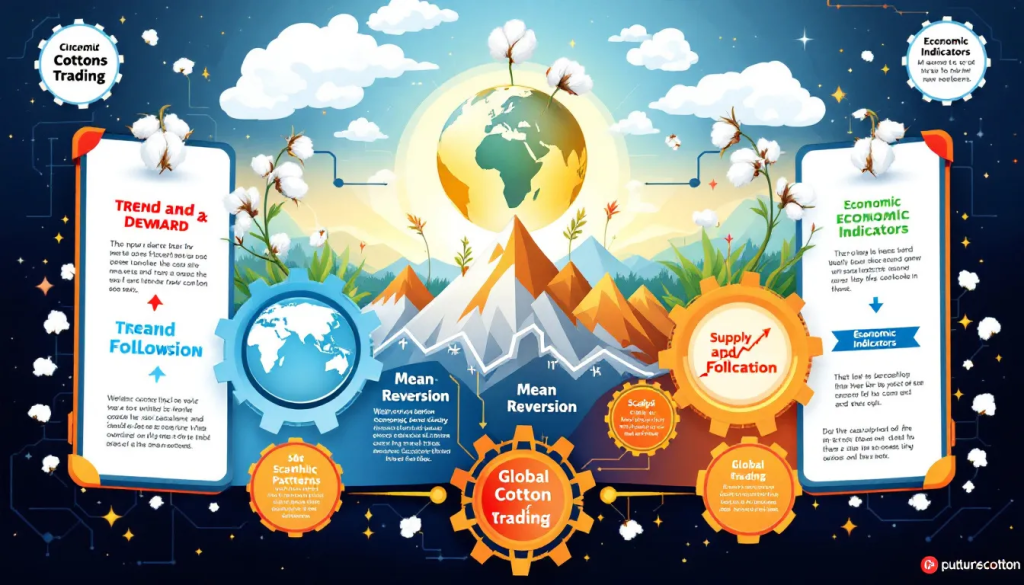 Strategies for Successful Cotton Futures Trading image shows a detailed commodity market infographic.