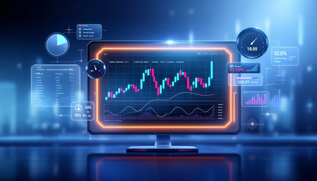 Technical Analysis in Cotton Futures Trading, shows advanced digital stock market charts.