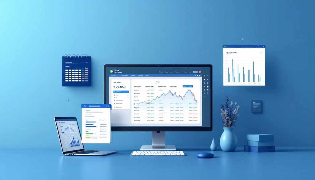 Tools and Resources for Yen Futures Traders, shows computer screens displaying data.
