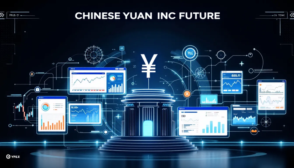 Trading Platforms for Chinese Yuan Futures, displays digital financial market analysis screens.