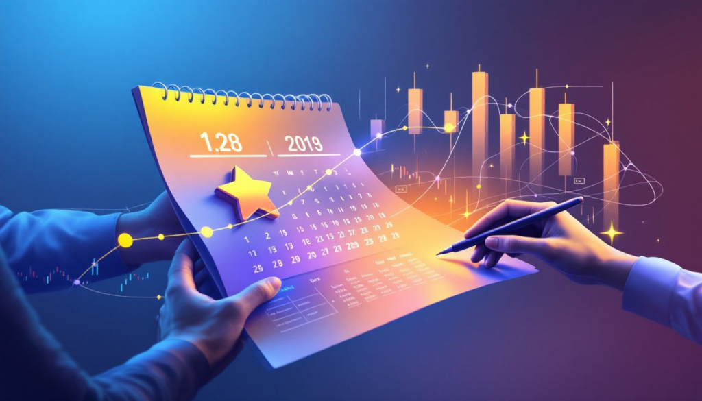 Hands holding a calendar while analyzing financial charts to understand calendar spread trading strategies.
