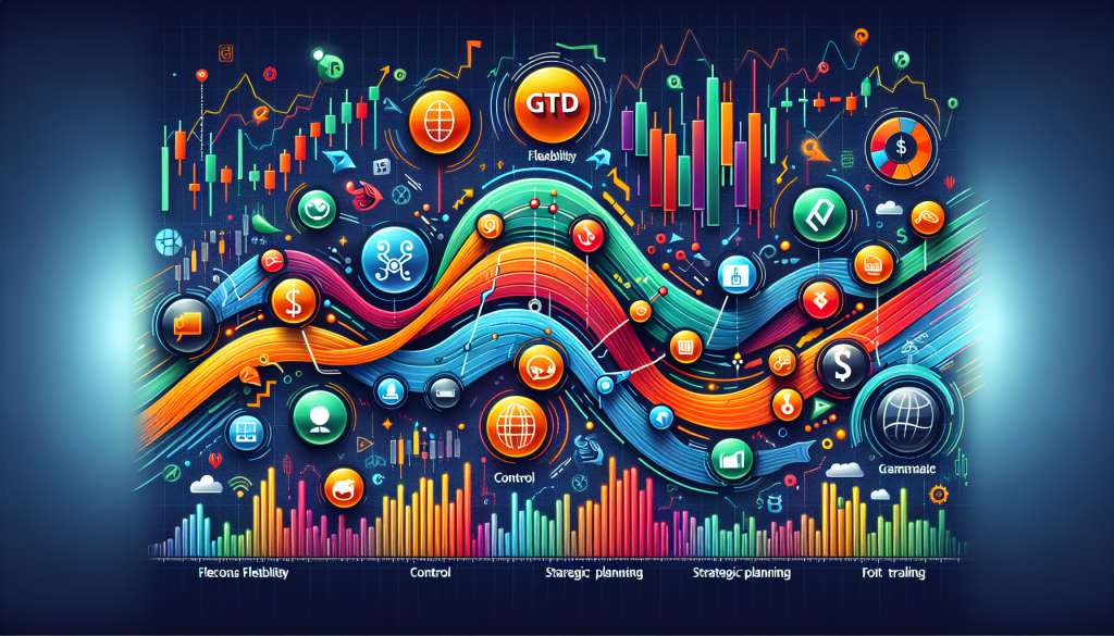 Vibrant glowing graphics illustrate multiple icons and data lines representing financial market advantages.