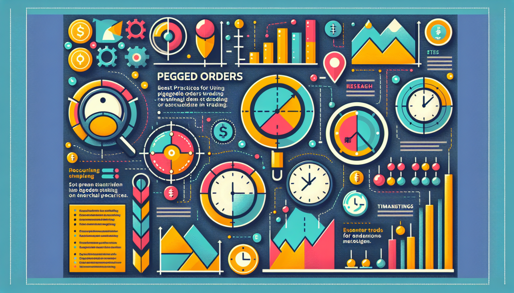 A colorful infographic diagram displays best practices and analytics for a pegged order.