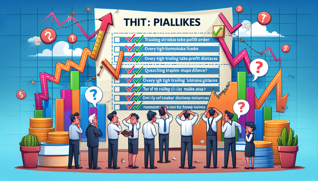 Confused traders look at financial charts with checklists and warning symbols.