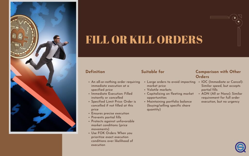A professional running beside a downward red chart arrow and cryptocurrency graphic elements.