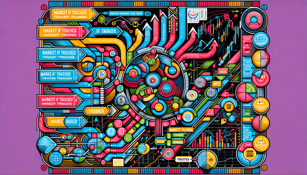 A colorful, complex technical diagram illustrates financial charts and market order mechanics.
