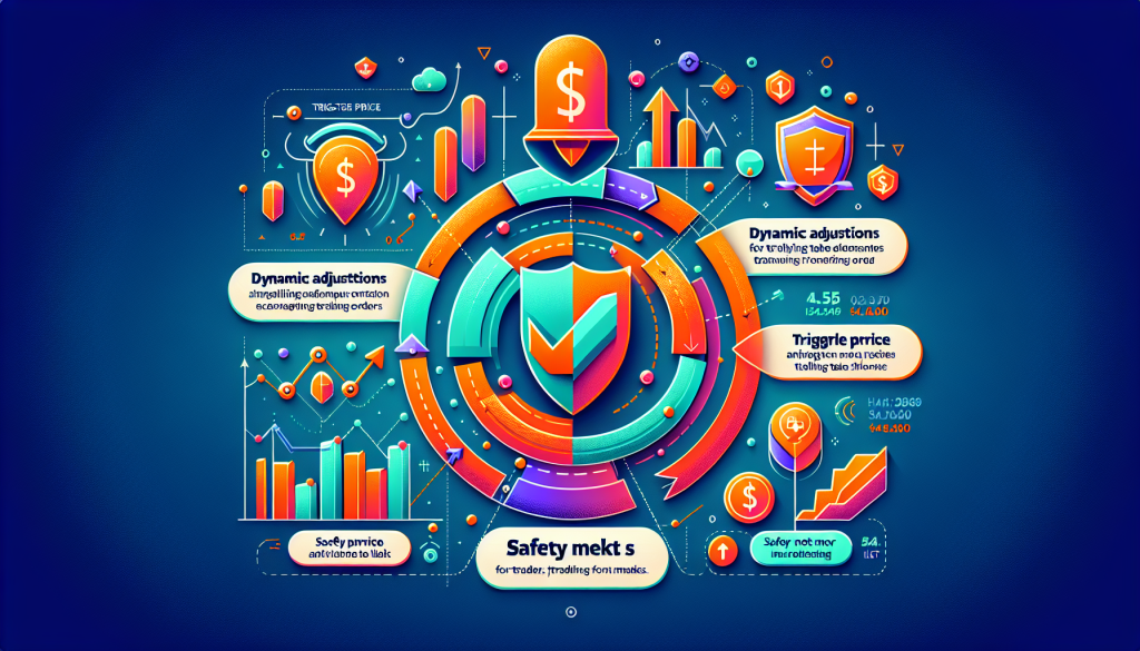 A colorful infographic illustrates dynamic price adjustments and security features for trading orders.