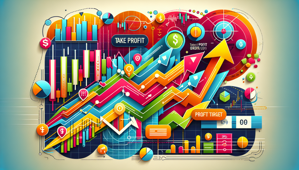 A colorful and vibrant graphic features upward financial arrows and profit targets.