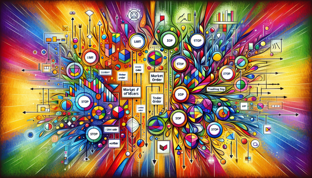 A vibrant, colorful artwork illustrates various financial trading structures and market concepts.